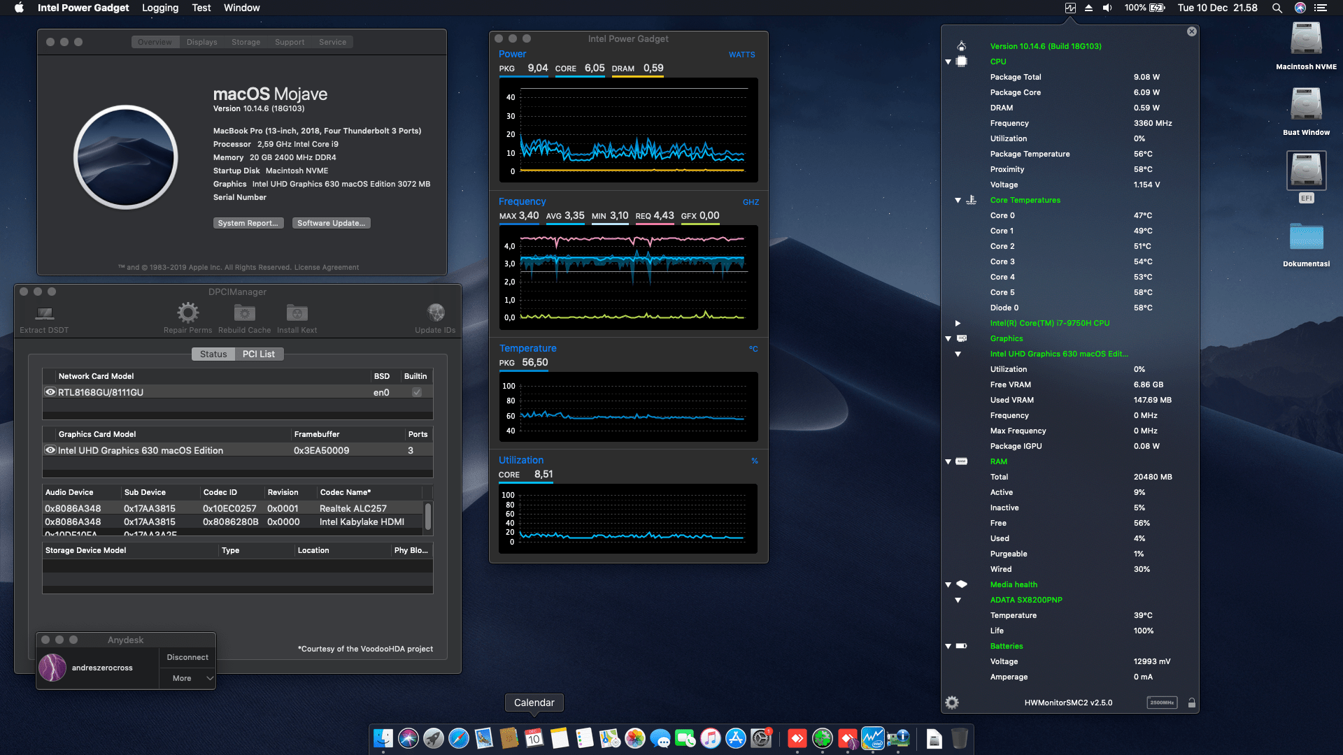 Success Hackintosh macOS Mojave 10.14.6 Build 18G103 at Lenovo Ideapad L340 Gaming